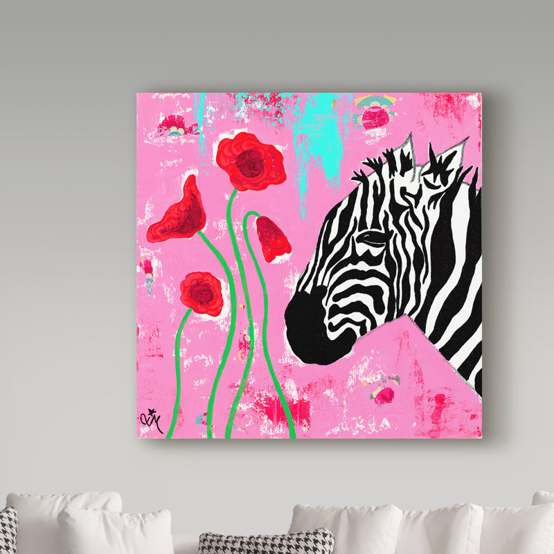 Art sur toile Huso «Zebra», H 14 po x l 14 po x P 2 po