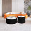 Dessus cylindrique en cuir clair ardoise-1004689734