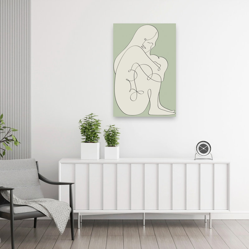 «Serene Woman», art mural contemporain, H 36 po x l 24 po
