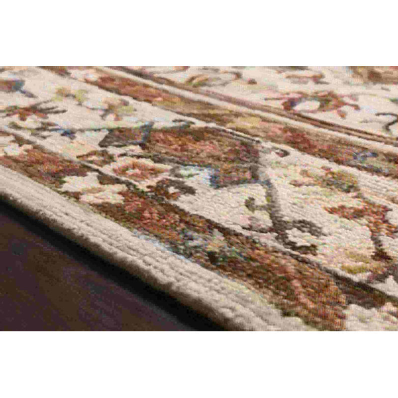 Handmade Ivory & Rust Stain-Resistant Wool Square Rug 18"x18"