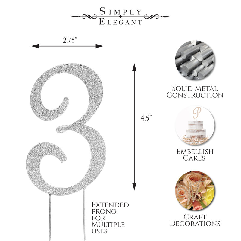 Surmatelas à gâteaux 3" rhinestone, Argent