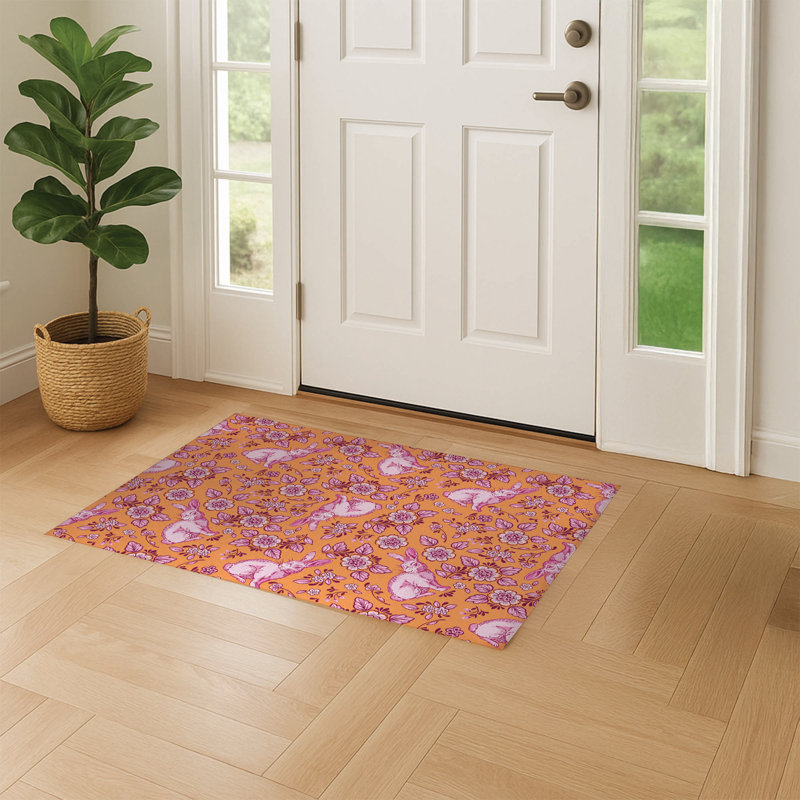Paillasson Bunny Toile, Orange, L 48 po x L 72 po