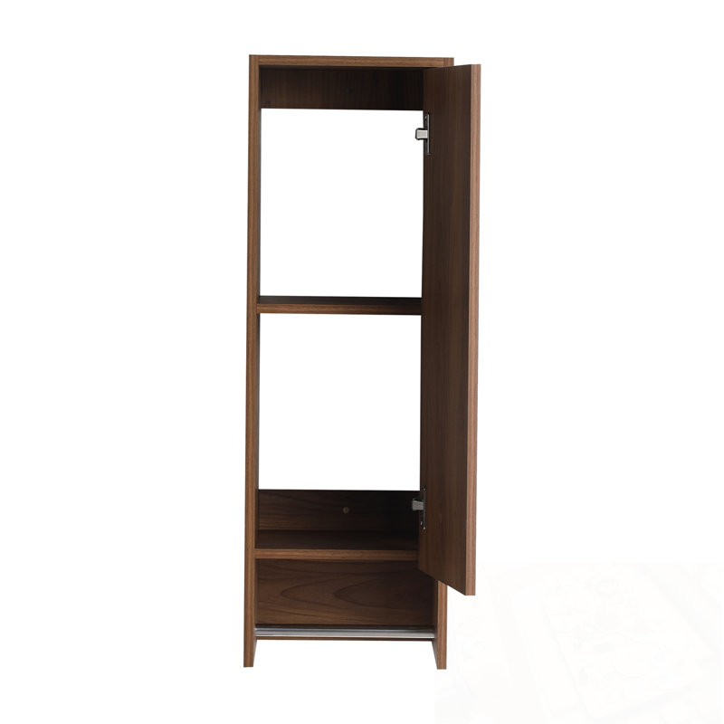Armoire murale murale avec porte à fermeture douce et porte-serviettes, Brun ébène