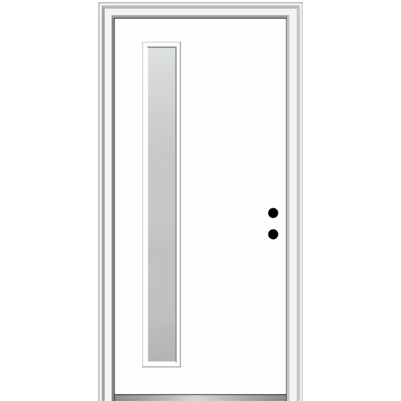Porte d'entrée avant en fibre de verre Spotlight Smooth Spotlight, H 81,75 po x l 31,5 po x P 4,56 po, Blanc brillant