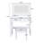 New Large Mirror Vanity Desk For Bed Room  , Modern Makeup Vanity Set With Power Outlet And Hair Dryer Holder, 5 Drawers , 3 Lighting Color Adjustable Dressing Table For Bedroom, White Color-2003750064