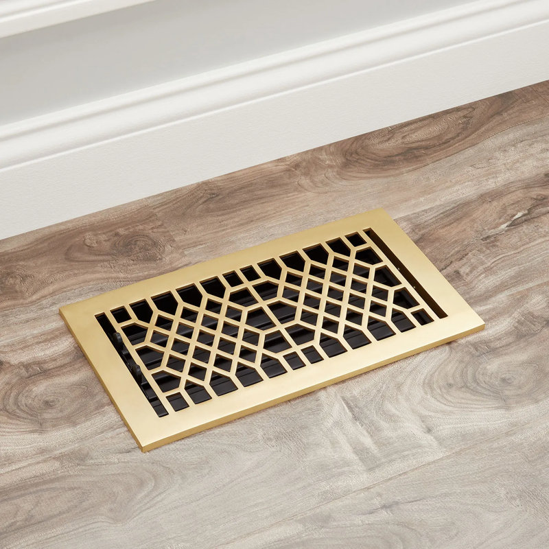 Metal Floor Register, 4" x 8", Black Nickel