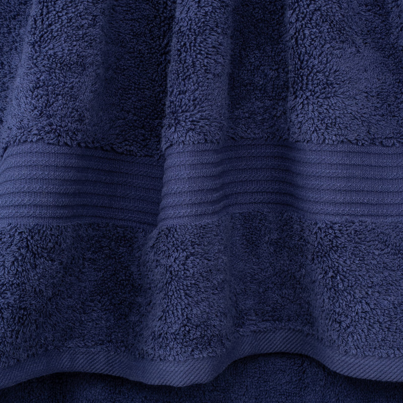 100% Cotton Turkish  4 Piece Bath Towel Set, Soft and Absorbent Bathroom Towels, Navy Blue