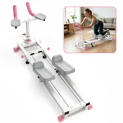 Spine Stretch Trainer, 51.2"L x 19.7"W x 24.4"H, ABS, 1 Pc, Pink, These images contains AI-generated human models. Some figures in this lifestyle photo