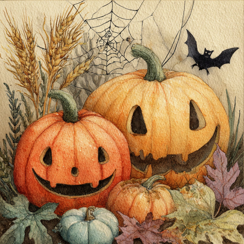 Art mural en toile Jack O Lantern, H 30 po x l 30 po