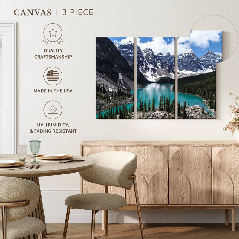 Lake Louise Landscape Wall Art, reproduction d'art sur toile, H 48 po x l 74 po x P 1,25 po