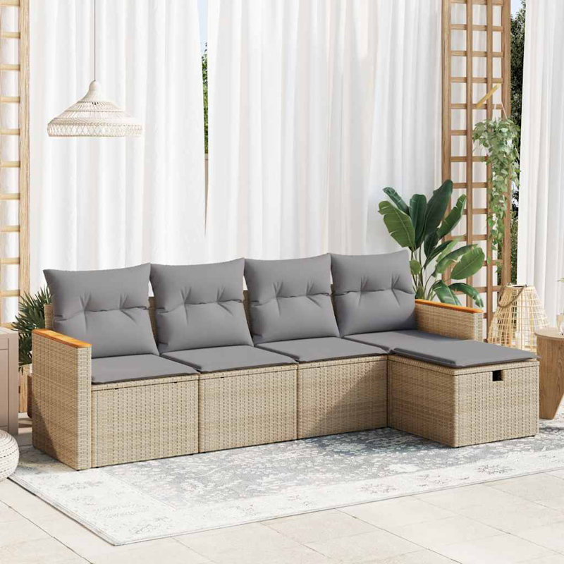  Ensemble de canapé de jardin beige