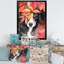 «Cute Black Dog in Autumn Leaves», peinture sur toile-67325604-67325605