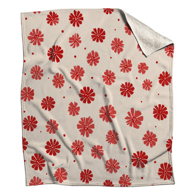 Floral Fleece Throw Blanket - Pattern Throws for Sofas or Beds