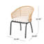 Fabuleux fauteuil de patio - PE brun, structure en métal robuste, coussins de siège tissés glamour, support, revêtement en tissu hydrofuge