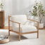 Chaise d'appoint rembourrée avec cadre en bois-119236251