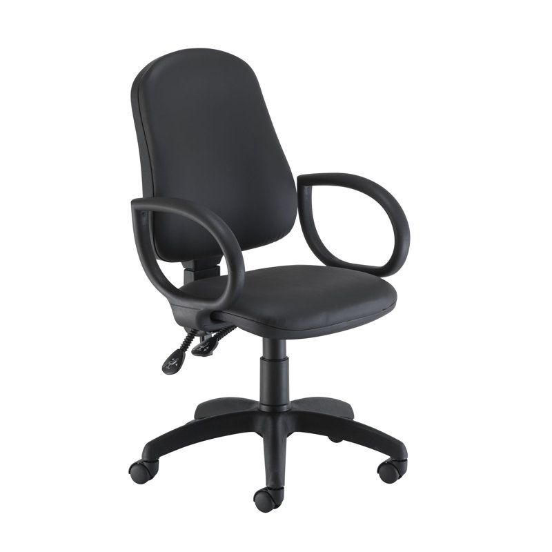 Inbox Zero Twill Office Chair, Fixed, Black