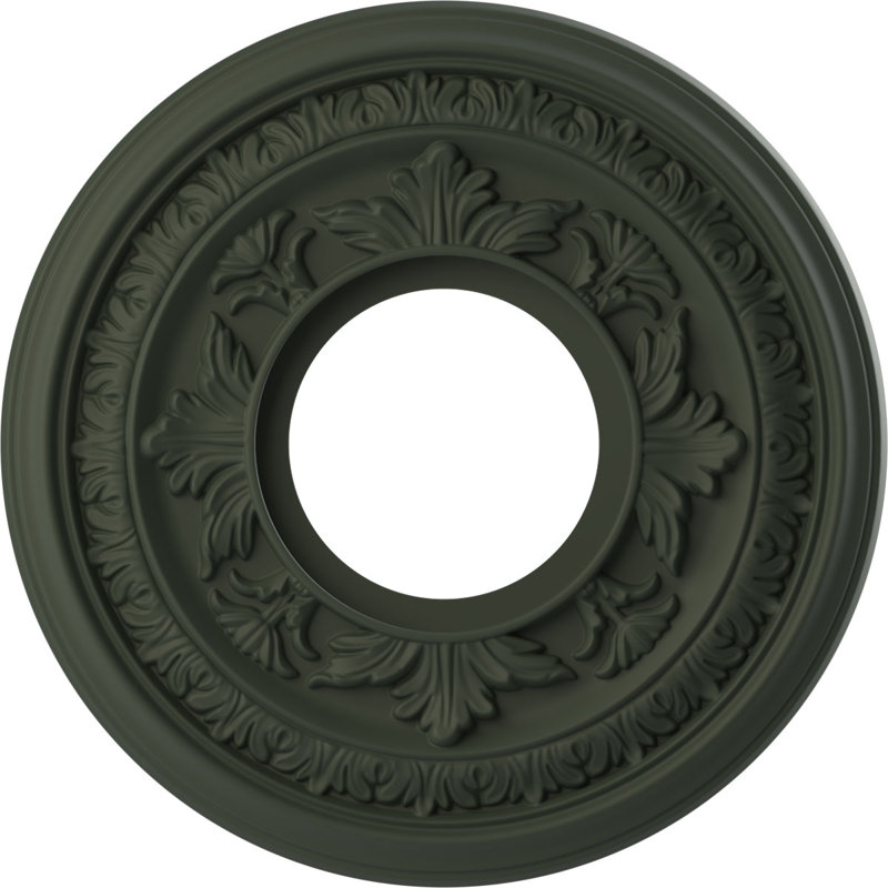 Médaillon de plafond en PVC thermoformé Baltimore, H 10 po x l 10 po x P 0,75 po, Vert club de chasse satiné UltraCover