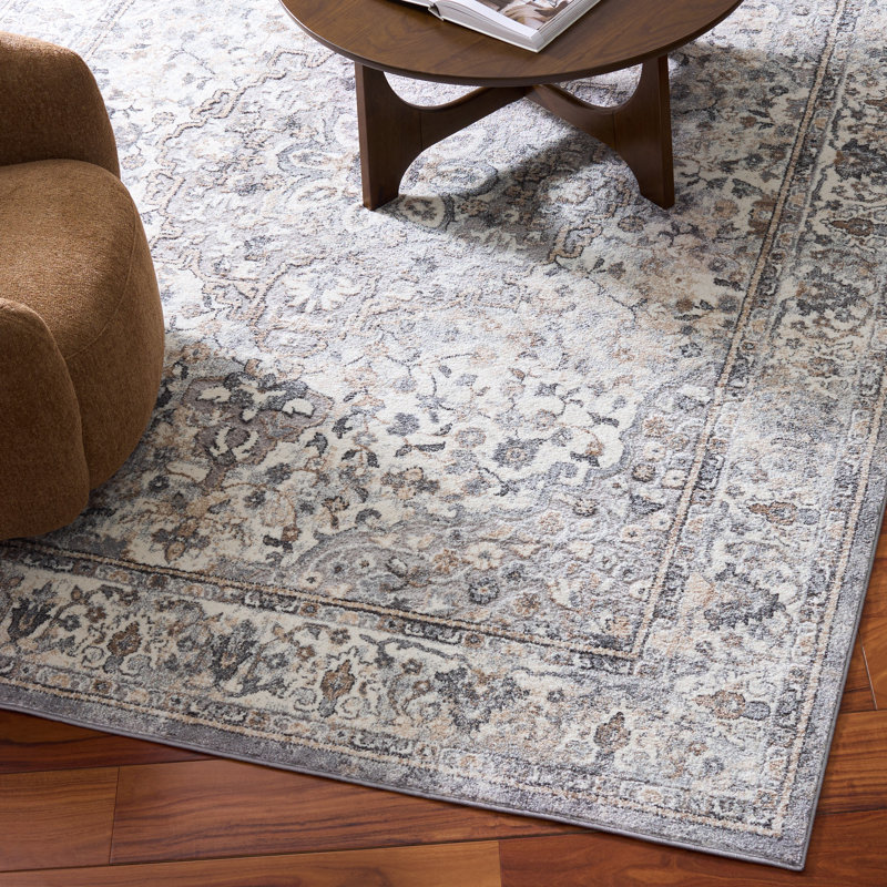 Tapis gris / ivoire Hka, Rectangle 8 pi x 10 pi
