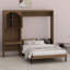 Lit escamotable avec armoire latérale réversible, éclairage DEL, tiroirs et tablettes de rangement multifonctionnelles Murphy-908055125
