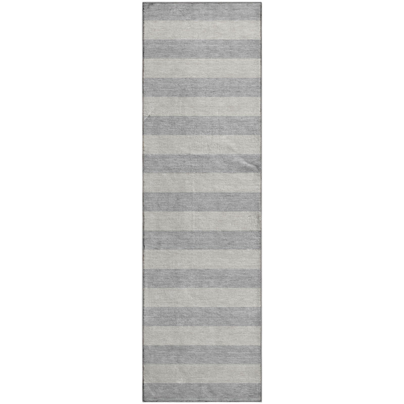Premium Machine Washable Cerrito AMF530 Pewter Rug, Runner 2'3" x 7'6"
