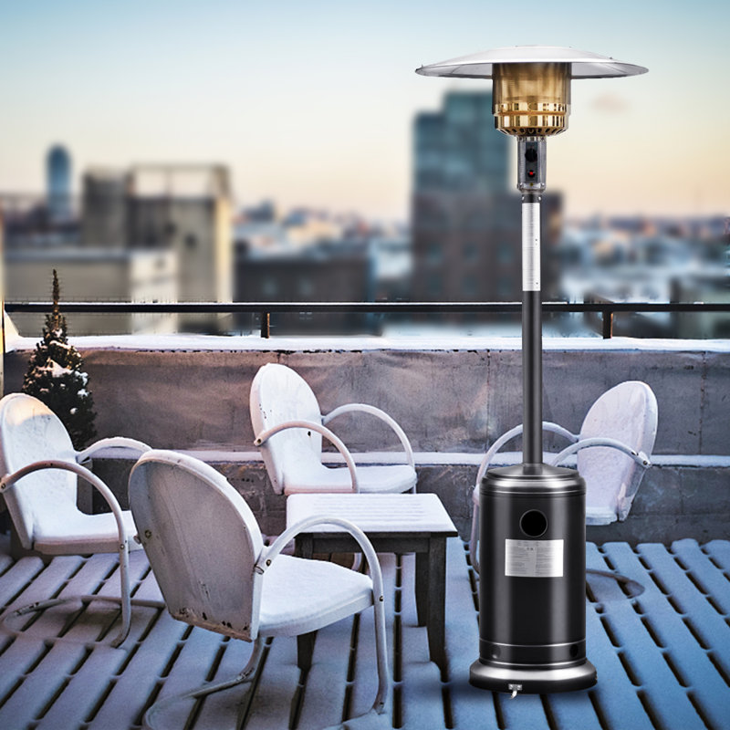 Kwan Stainless Steel Propane Standing Patio Heater, Black