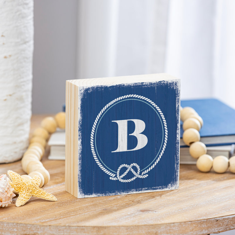 Monogramme de bord de mer nautique 6 po B