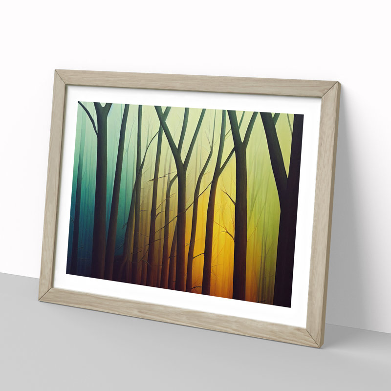 Soothing Forest - Framed Print, 46cm H x 64cm W x 2cm D, Oak