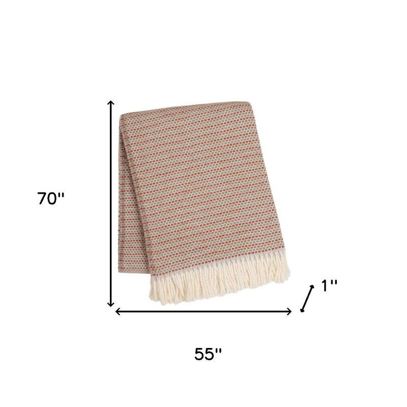 Jeté 55 po x 70 po en mélange de coton et terre cuite