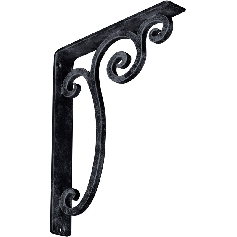 Support en fer forgé Avery, H 12 po x l 1,5 po x P 10 po, Étain antique