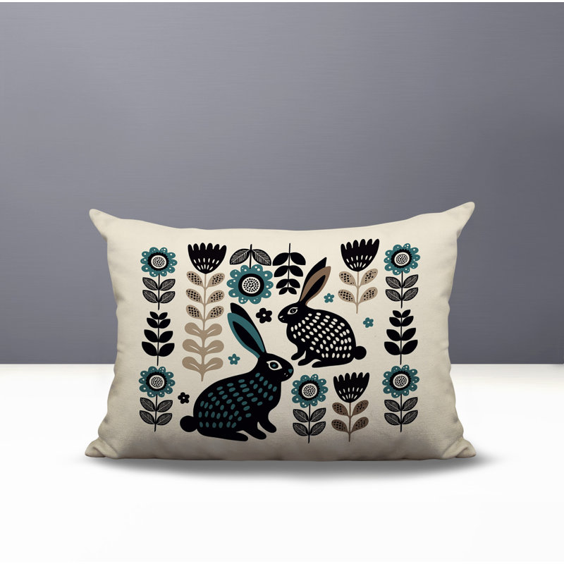 Coussin lombaire réversible intérieur / extérieur Gario Rabbit, Émeraude, Rectangle H 18 po x l 25 po