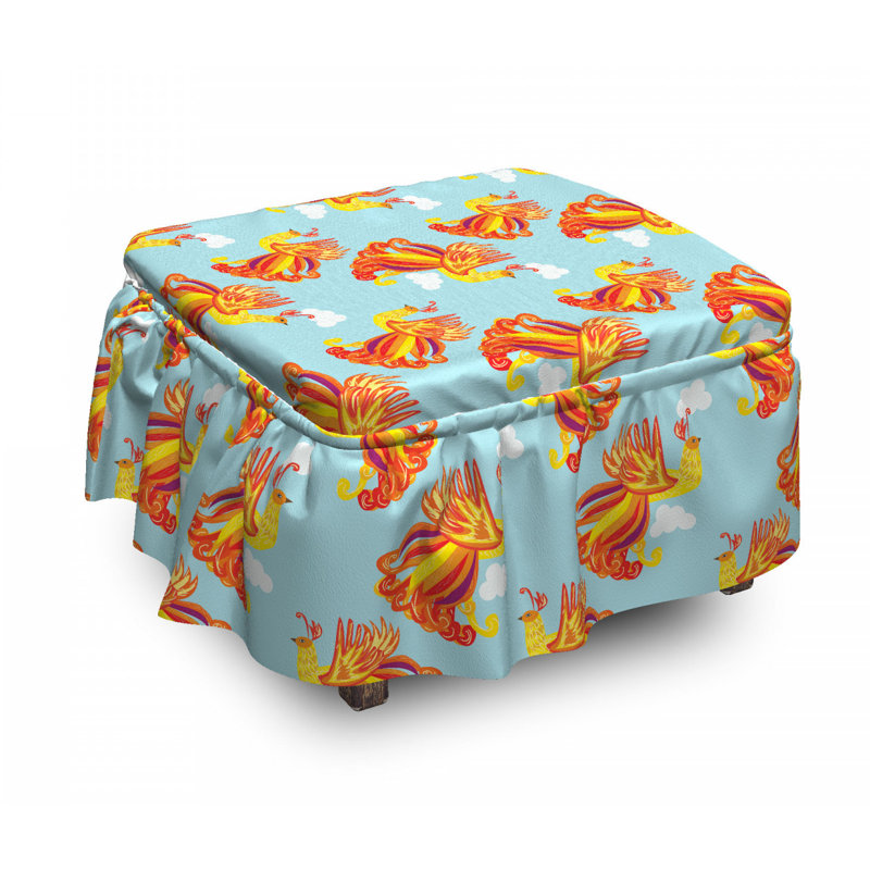 Housse pour repose-pieds fire oiseau plumes