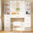 Adriel 55.1"h Makeup Vanity Desk With 9 Drawers, Glass Top & Power Outlet