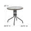 Amlie 28.75" W Round Glass 4-Person Dining Set with Stackable Chairs-1638490626