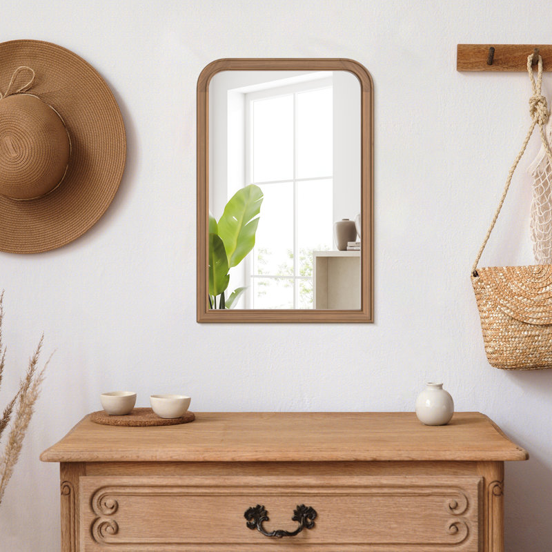 Miroir de salle de bain Ancell, 30 po x 20 po, Bois naturel