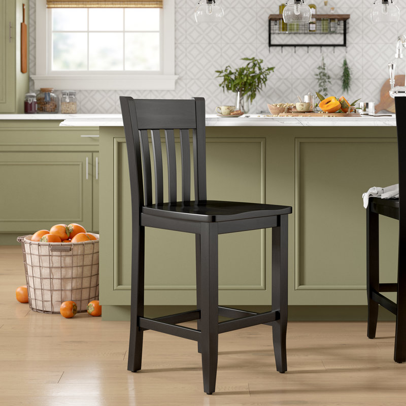 Tabouret Henson, Noir, Tabouret de comptoir (assise de 24 po de hauteur)