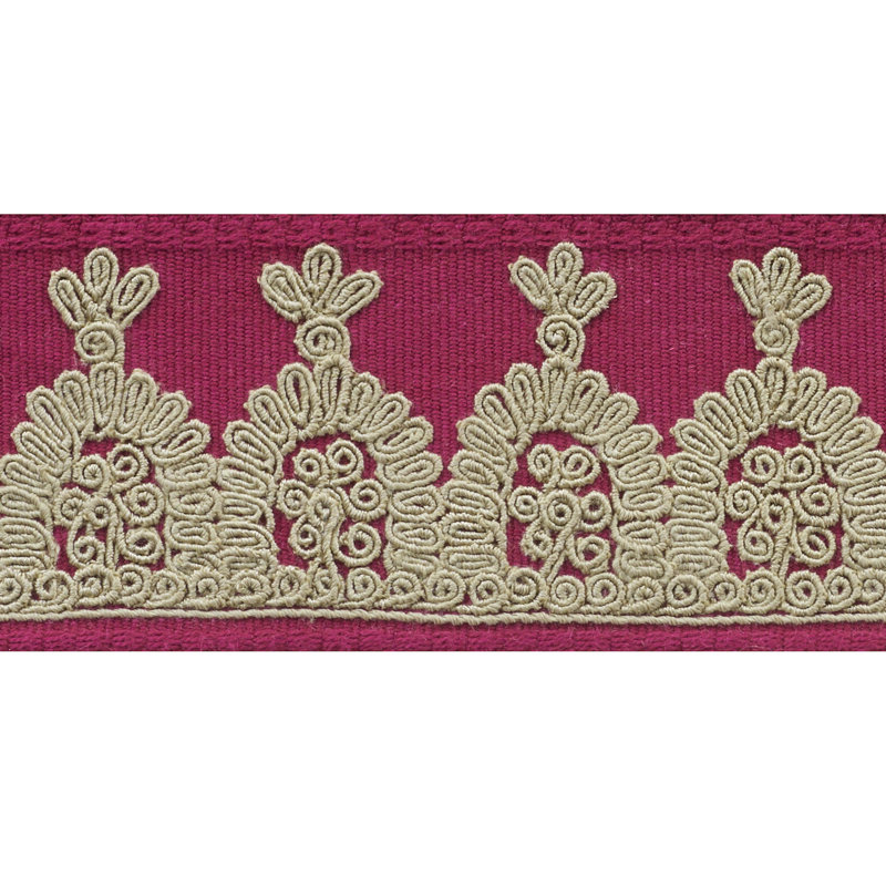 Noelia Embroidered Tape, Garnet
