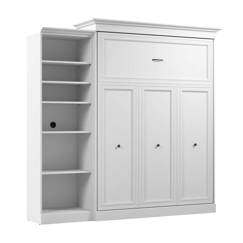 Alvaretta Murphy Storage Bed, White, Queen