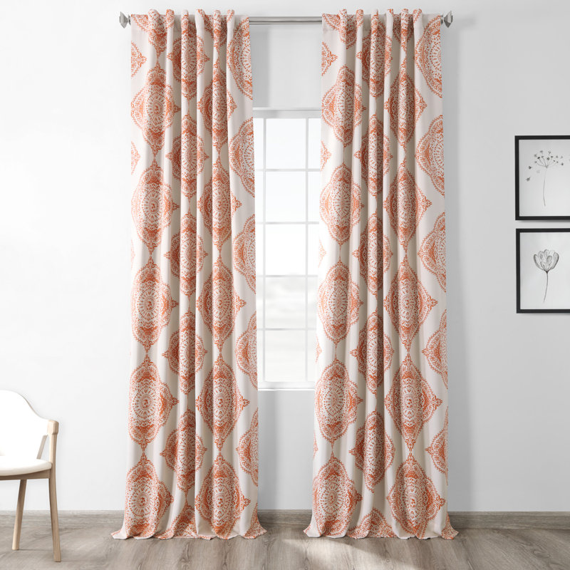Bohemian Medallion Printed Room Darkening Curtains for Bedroom & Living Room Curtains Single Panel, 50"W x 84"L