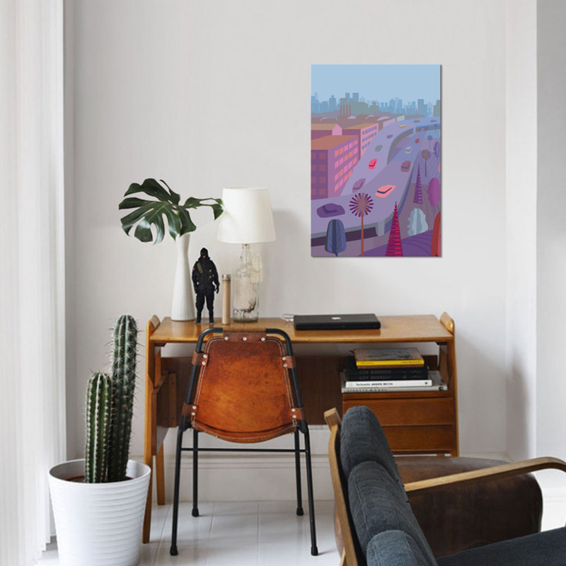« moscow manhattan », impression sur toile, H 60 po x l 40po x P 1,5 po, Toile tendue, Pas de tapis
