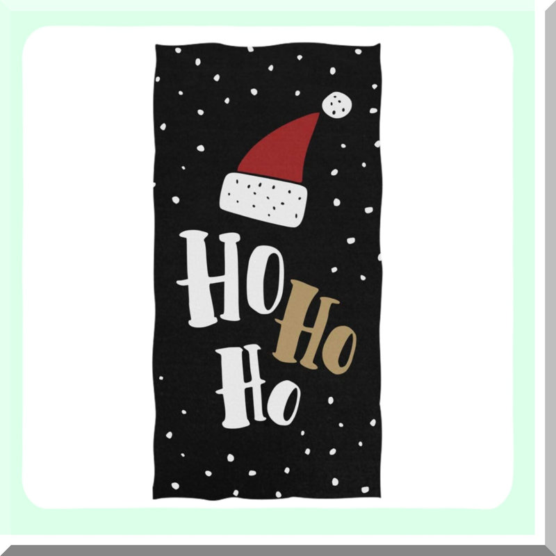 Hohoho Snowflake Laughter Red Hat Soft Hand Towels - 16x30 for Bathroom, Hotel, Gym, Spa