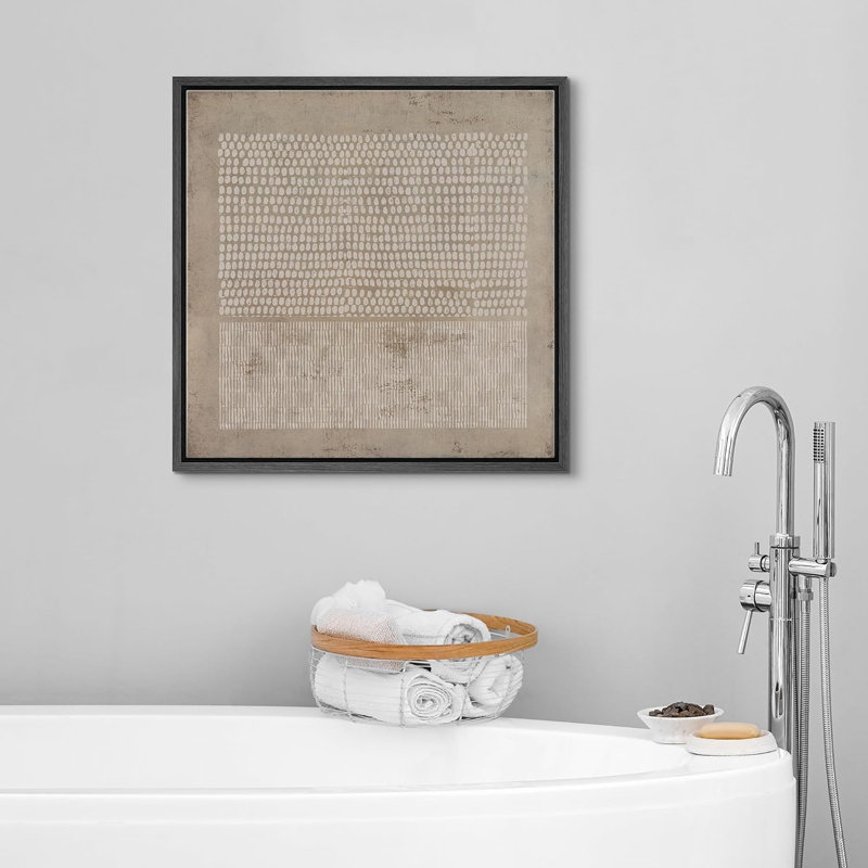 Motif géométrique abstrait pastel foncé de Gunge - Reproduction de cadre flottant sur toile, H 24 po x l 24 po x P 1,5 po