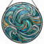 Panneau de vitrail Swirling Waves ， 7,8H-161408715