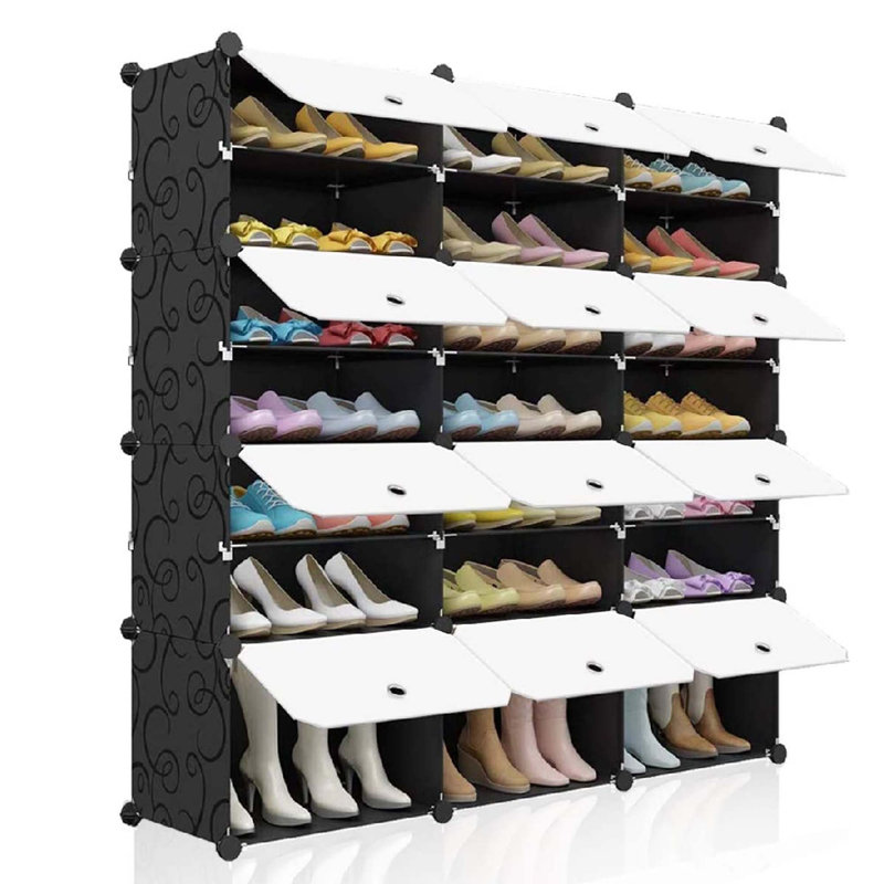 Range-chaussures portatif 48 paires, étagère-tour extensible pour talons, bottes, pantoufles, 8 niveaux