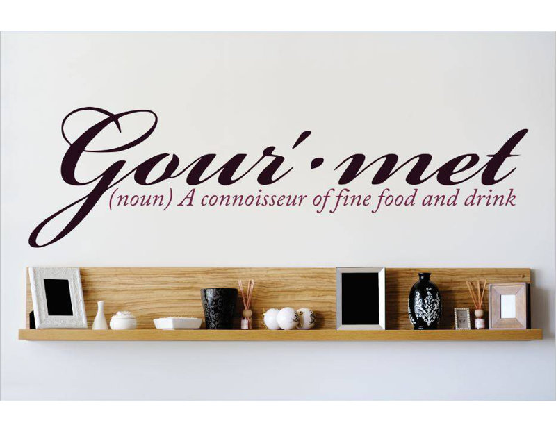Décalcomanie murale gourmet, H 10 po x l 40 po x P 0,16 po, Comme tel