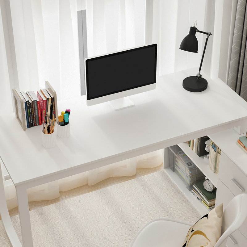 Bureau en L Latwon, Blanc