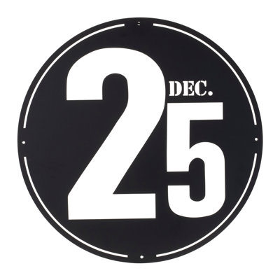Plaque en métal découpé du 25 décembre P 24 po