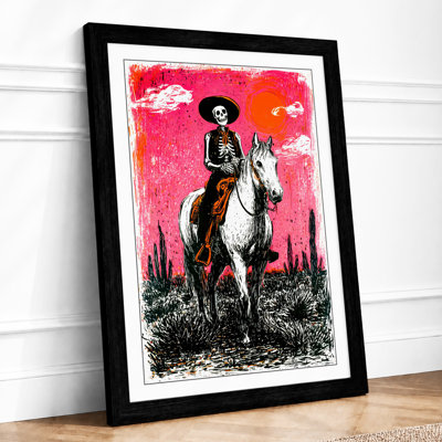 Skeleton Rider At Dusk Vintage - Print