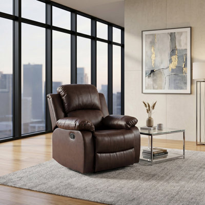 Relaxo Brown Vegan Leather Manual Recling Chair