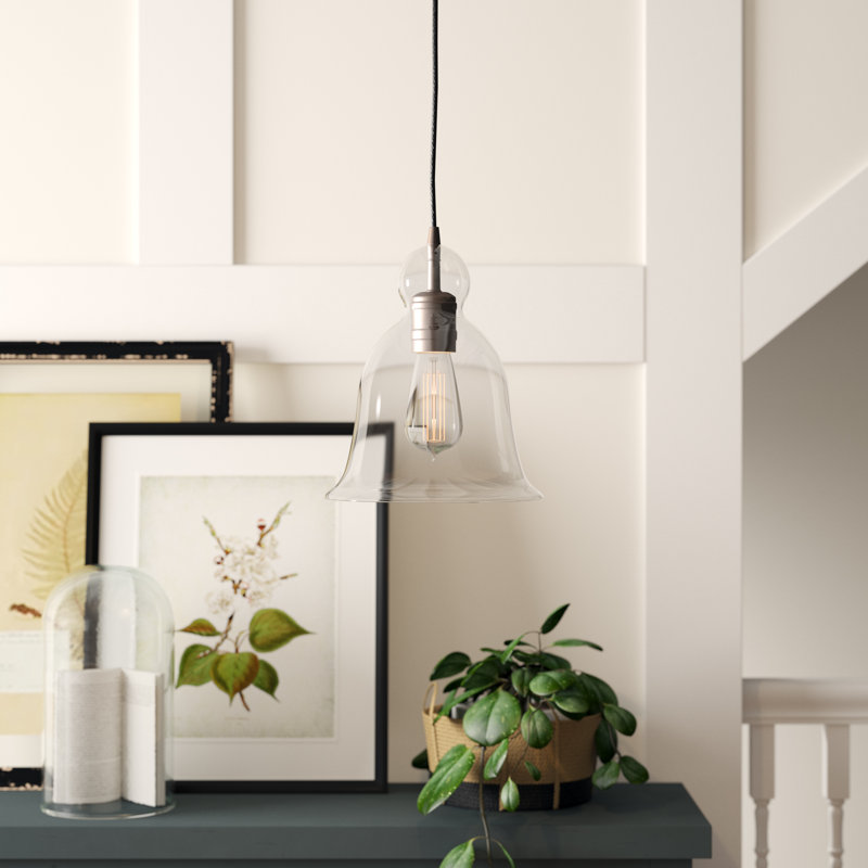 Luminaire suspendu 1 lumière à une cloche, Bronze brillant
