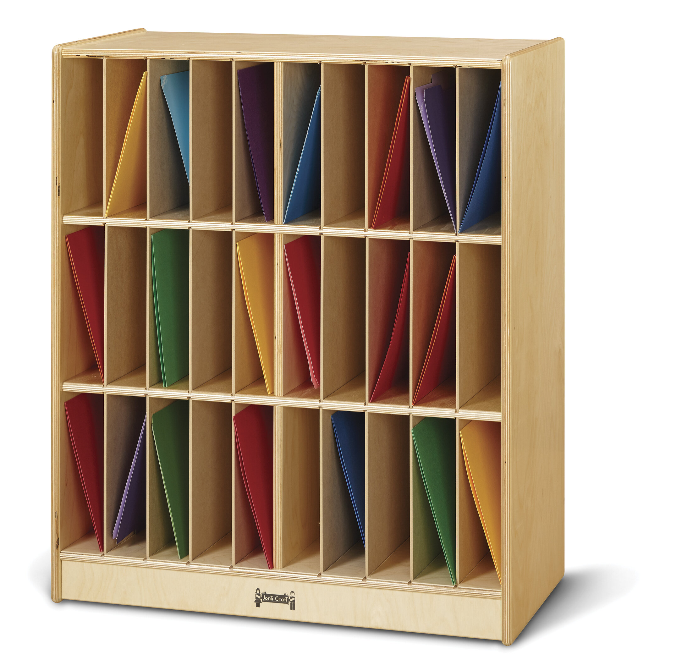 Jonti-Craft® 16 Compartment Manufactured Wood Book Display